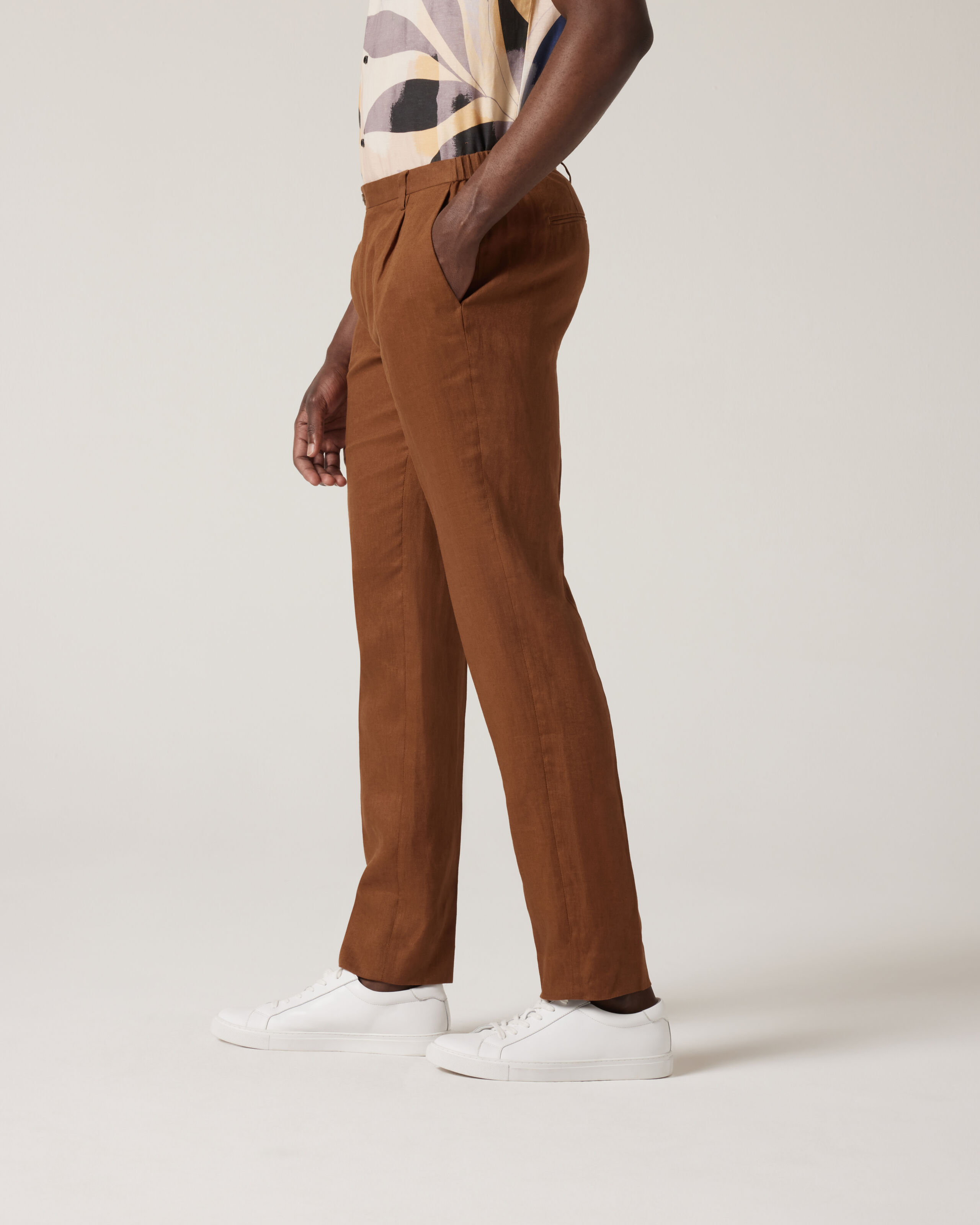 Relaxed Tailored Linen Pant Rust Relaxed Tailored Linen Pant Suits Politix